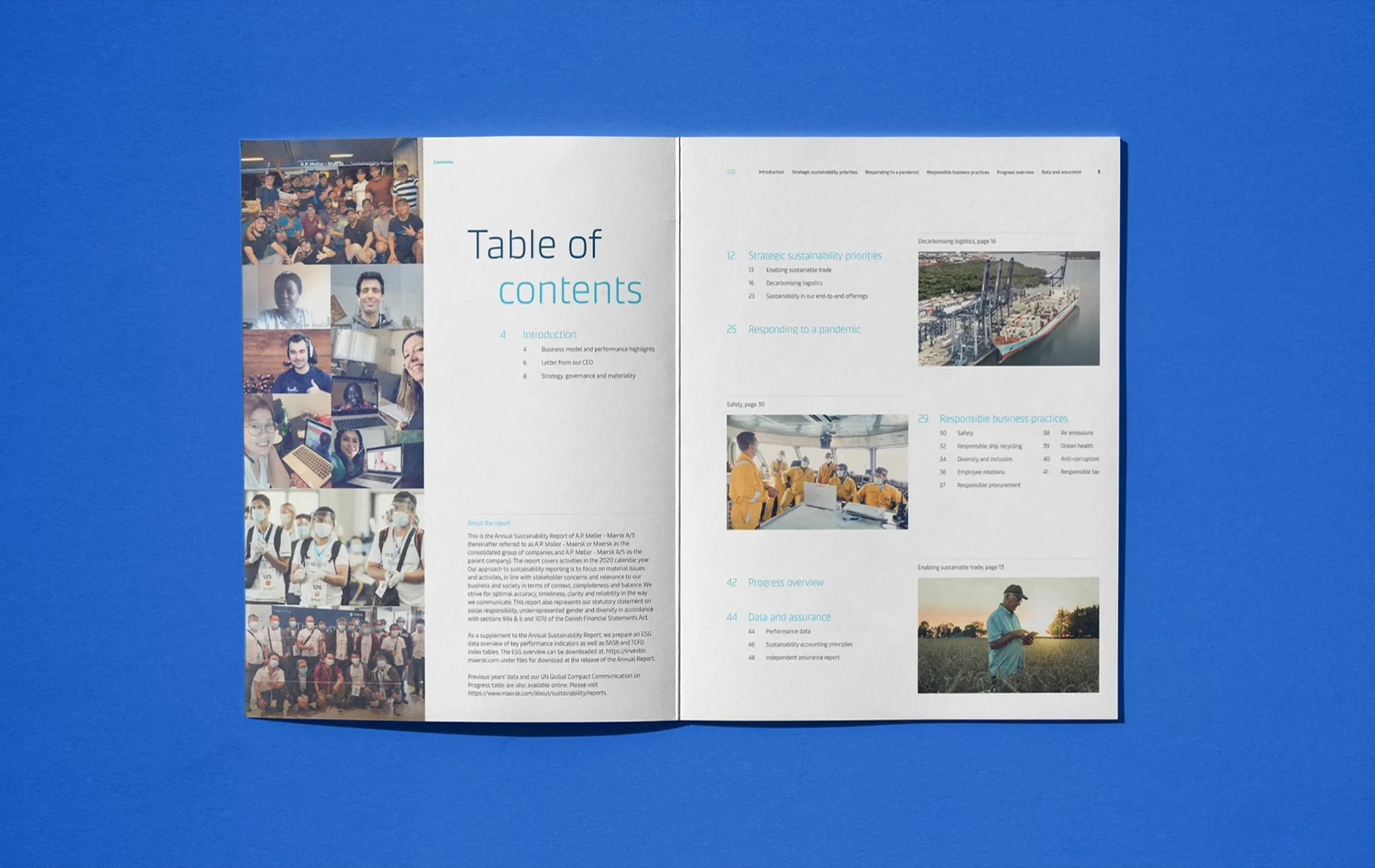 Maersk sustainability report spread